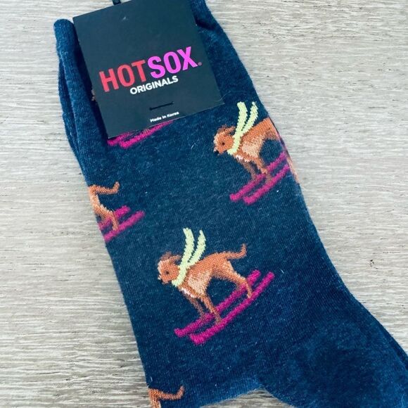 Accessories - Hotsox Winter Ski Dog Print Holiday Festive Fun Socks